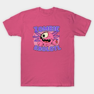 Cute Zombie Axolotl // Funny Halloween Zombie Animals T-Shirt